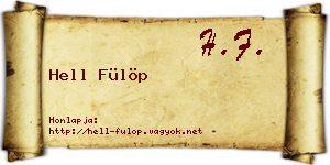 Hell Fülöp névjegykártya